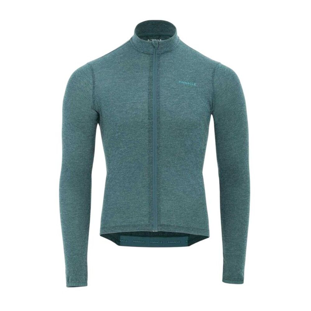 Pinnacle Mens Full Zip Cycling Jersey / Green Marl